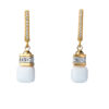Alabaster Silver Earrings with gold-plated setting and crystals