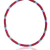 Red surf necklace with multicolored accents on a white background