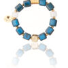 Ceramic Deep Blue Bracelet - Stylish Accessory with Cube Element