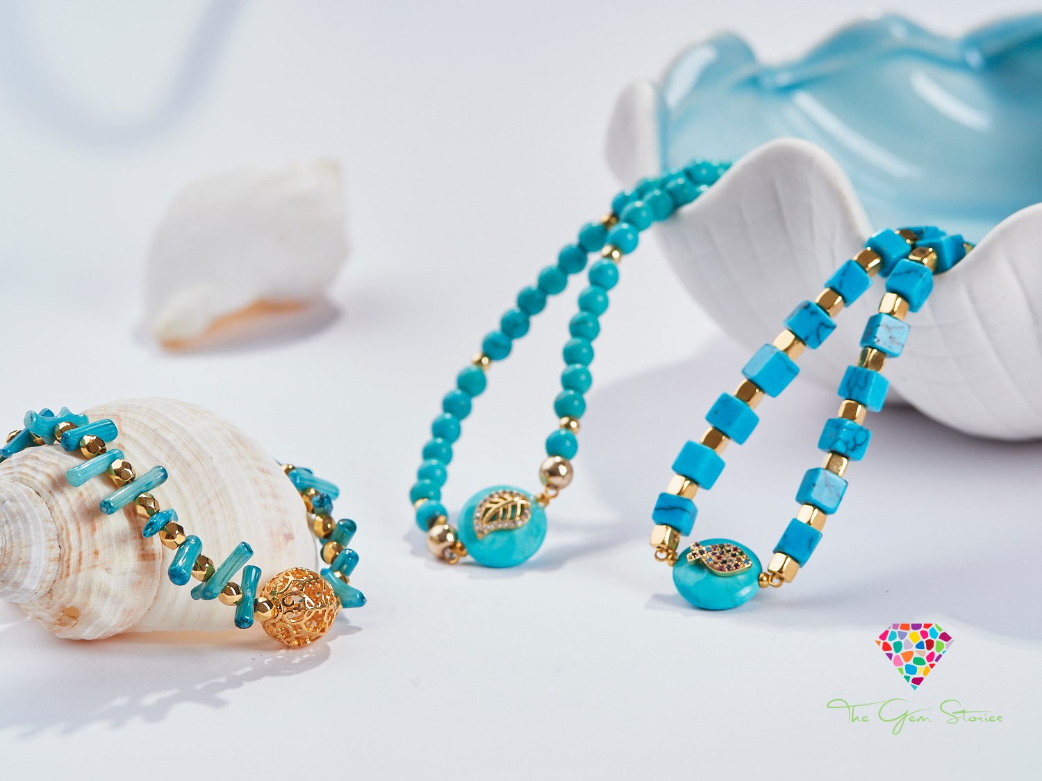 Turquoise Branch Coral Bracelet Set Handcrafted Turquoise Branch Coral Bracelet