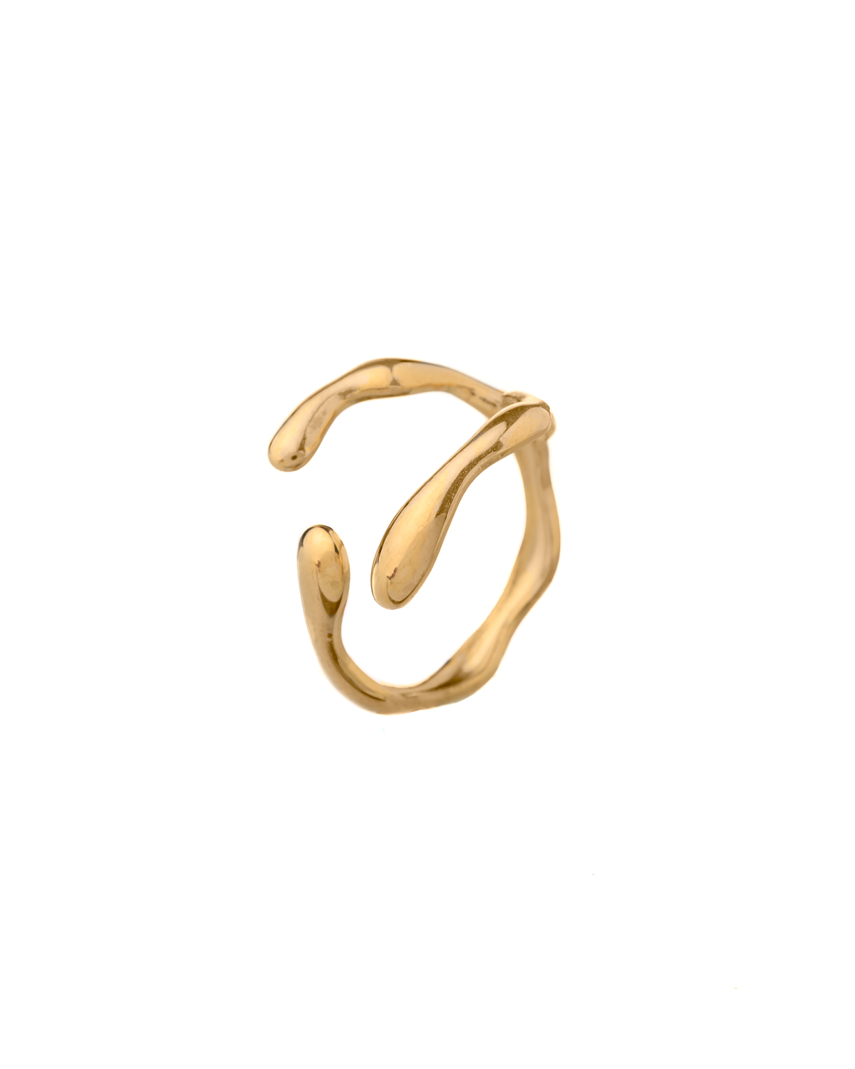 Stainless Steel Geometric Trend Band Ring Stainless steel geometric trend band ring on white background