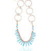 Turquoise Sticks And Red Howlite Necklace - Handcrafted Jewelry