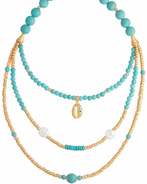 Elegant Turquoise Seashell Necklace with oceanic allure