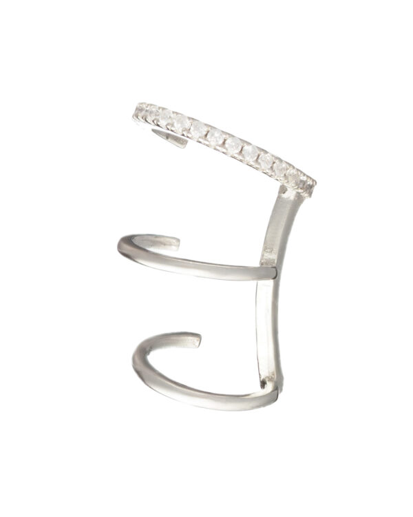 69s127761 The Gem Stories Ear Clip Bar Rhodium Plated