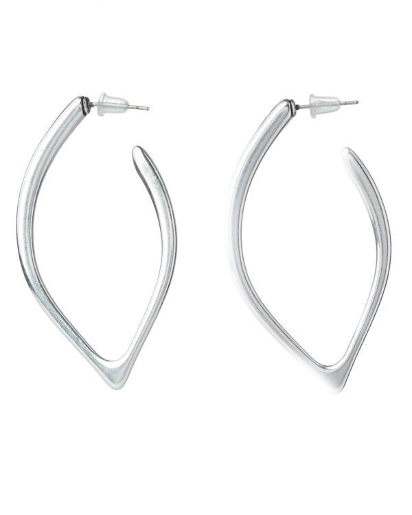 Drop Links Rhodium Plated Earrings - 6.5 cm