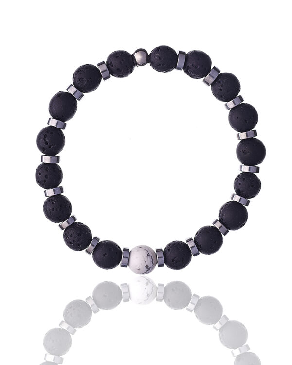 Men Black Lava Bracelet