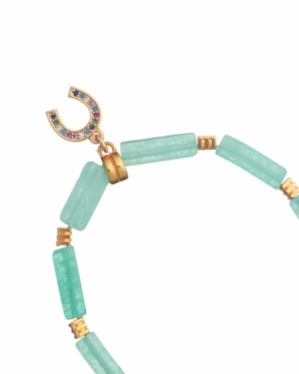 Elegant jade bracelet with fortune element charm