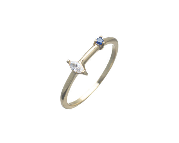 75ww6262 Simple 925 Sterling Silver Ring–gold Plated