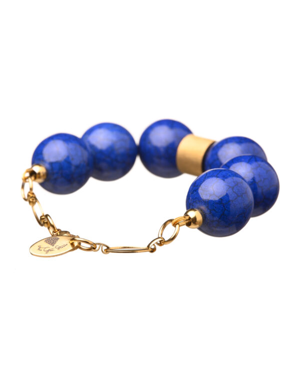 Dynamic Blue Agate Bracelet - Genuine Gemstone Jewelry