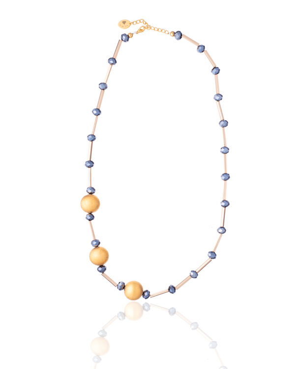 Blue and Black Crystals Necklace