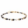 Elegant necklace with Golden Shadow and Bluesand beads