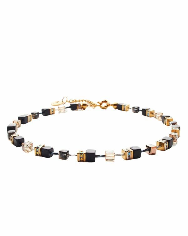 Elegant necklace with Golden Shadow and Bluesand beads