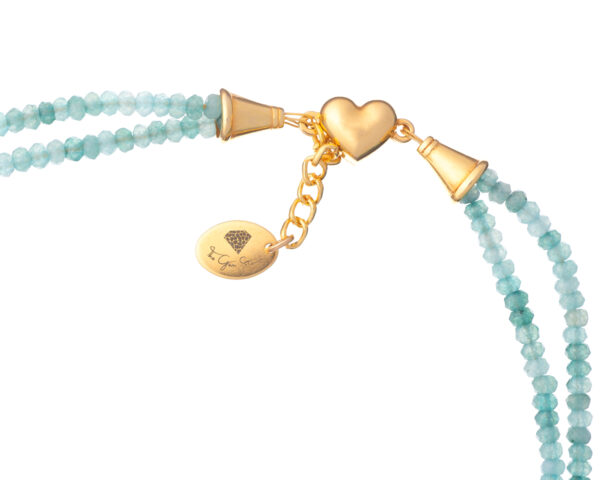 Elegant Double Jade Necklaces with Gold Heart Detail