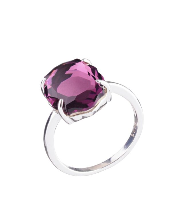 7y5729502 The Gem Stories Amethyst Baroque Ring–rhodium
