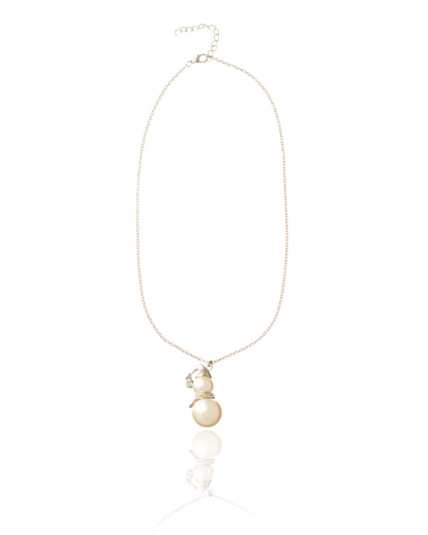 852233934 The Gem Stories Snowman Necklace Rhodium Plated 1