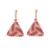 Triangle Miyuki Drop Earrings - Rose