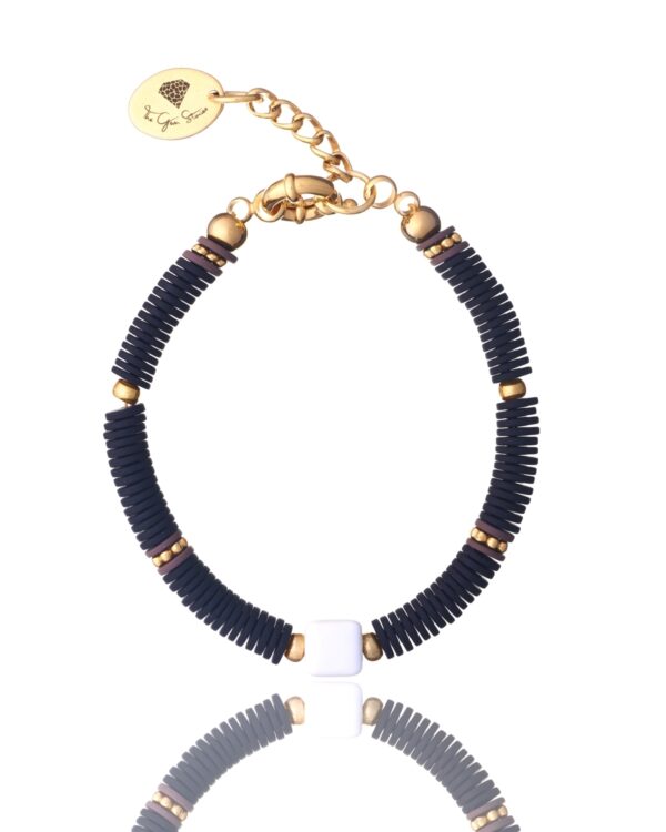 Black Bracelet with Cube - Stylish accessory for any outfit