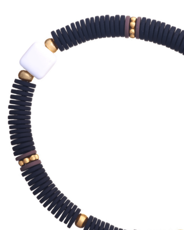Black Bracelet with Cube - Fashionable wrist adornment