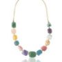 Colorful agate necklace displayed