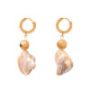 Coral Earrings with gold detailing on hoop design