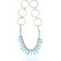 Turquoise Sticks And Red Howlite Necklace - Handcrafted Jewelry