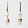 Rose Quartz Long Cube Earrings