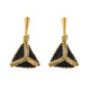 Triangle Miyuki Leverback Earrings Black Gold