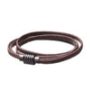 Brown Braided Leather Wristband Bracelet