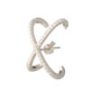 Ear Hug X Rhodium Plated Earrings with Sparkling Stones