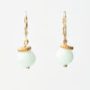 Light Blue Jade Earrings with Gold Rope Detail