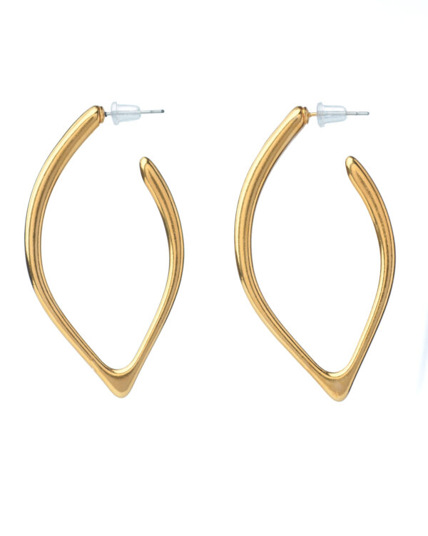 Drop Links Gold Plated Earrings - 6.5 cm