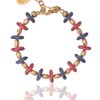 Pastel Coral & Montana Blue Ornela Ripple Bracelet - Handcrafted Jewelry