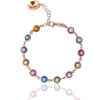 Allover Bracelet with Multicolor Crystals in Rose Gold