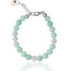 Elegant Mint Jade Bracelet with Sparkling Preciosa Crystal Balls