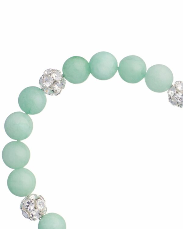 Rhodium Mint Jade Bracelet with Preciosa Crystals