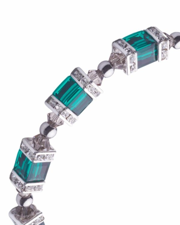 Swarovski Allover Emerald Bracelet - Green Crystal Wrist Adornment