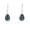 Crystal Silver Night Earrings with pear-shaped stones
