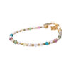 Elegant Multicolor Crystal and Pearls Bracelet for Special Occasions