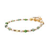 Stylish Green Toned Crystal and Pearls Bracelet