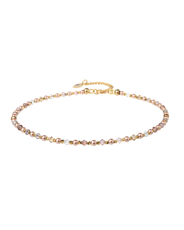 A5c54849 The Gem Stories Crystal And Pearls Necklace Rose Tones