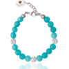 Elegant Turquoise Jade Bracelet featuring Preciosa Crystal Balls and Rhodium finish