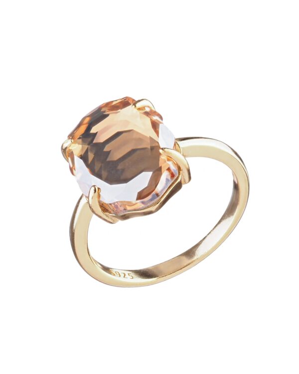 Aw7129503 The Gem Stories Golden Shadow Baroque Ring–gold Plated