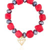 Red Jade Bracelet with Diamond Detail - Luxurious accessory for timeless elegance.