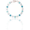 Rhodium light blue Cupchain Bracelet with Crystals