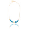 Delicate turquoise branch necklace with gold rondelle accents
