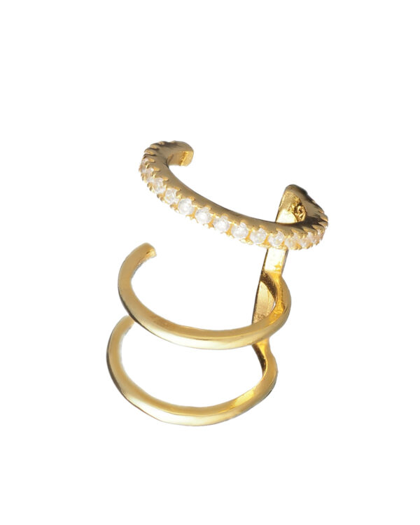 Doo427760 The Gem Stories Ear Clip Bar Gold Plated