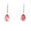 Peach Silver Earrings with Pear-Shaped Gemstones