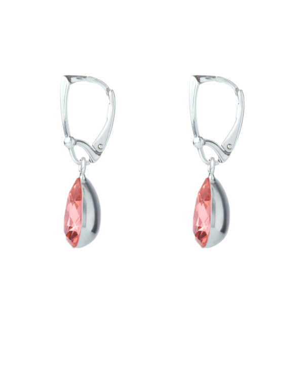 Elegant Peach Silver Earrings with Leverback Design