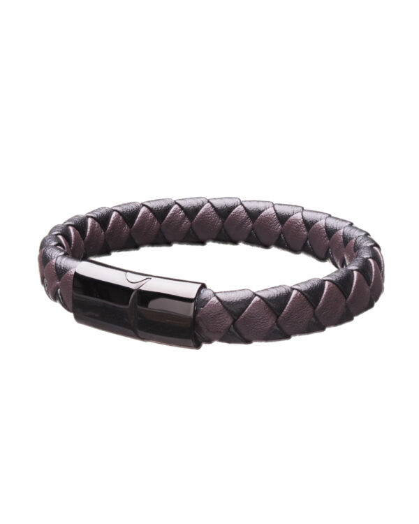 Fashionable Bicolor Braid Leather Bracelet with Adjustable Fit