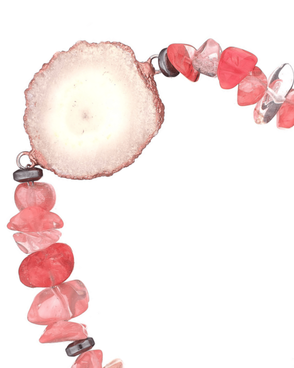 Tourmaline Chips with Agate Bracelet - Healing Crystal Jewelry